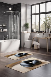 Mijölnir Juego de alfombrillas de baño CT-5174 de 2 piezas